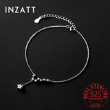 925 Sterling Silver Zircon Star Anklet For Women Fine Jewelry