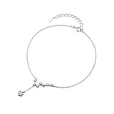 925 Sterling Silver Zircon Star Anklet For Women Fine Jewelry