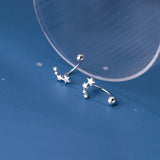 925 Silver Zircon Star Stud Earrings Women Jewelry Minimalist Accessories