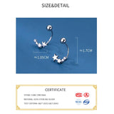 925 Silver Zircon Star Stud Earrings Women Jewelry Minimalist Accessories