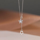 925 Silver Zircon Star Choker Necklace for Women