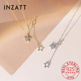 925 Silver Zircon Star Choker Necklace for Women