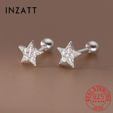 925 Silver Zircon Star Stud Earrings for Women