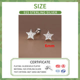 925 Silver Zircon Star Stud Earrings for Women