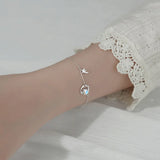 925 Silver Zircon Star Planet Chain Bracelet Minimalist Jewelry