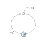 925 Silver Zircon Star Planet Chain Bracelet Minimalist Jewelry