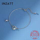 925 Silver Zircon Star Planet Chain Bracelet Minimalist Jewelry