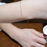 925 Silver Zircon Sticks 14K Charm Bracelet Women Party Jewelry