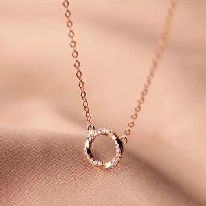 925 Silver Zircon Twist Choker Necklace for Women
