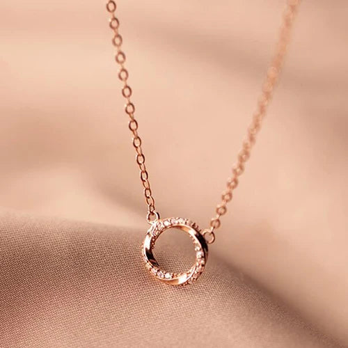 925 Silver Zircon Twist Choker Necklace for Women