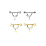 925 Sterling Silver Zircon Star Stud Earrings for Women
