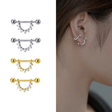 925 Sterling Silver Zircon Star Stud Earrings for Women