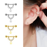 925 Sterling Silver Zircon Star Stud Earrings for Women