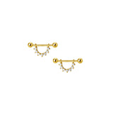 925 Sterling Silver Zircon Star Stud Earrings for Women