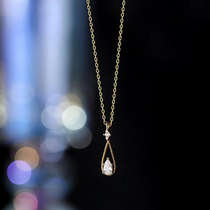925 Silver Zircon Water Drop Choker Necklace Women's Fine Jewelry