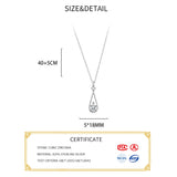 925 Silver Zircon Water Drop Choker Necklace Women's Fine Jewelry