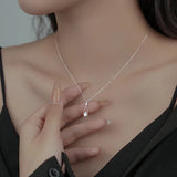925 Silver Zircon Water Drop Choker Necklace Women's Fine Jewelry