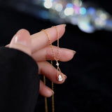 925 Silver Zircon Water Drop Choker Necklace Women's Fine Jewelry