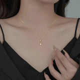 925 Silver Zircon Water Drop Choker Necklace Women's Fine Jewelry