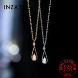 925 Silver Zircon Water Drop Choker Necklace Women's Fine Jewelry