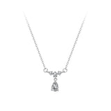 925 Silver Zircon Water Drop Pendant Necklace Classic Fine Jewelry