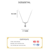 925 Silver Zircon Water Drop Pendant Necklace Classic Fine Jewelry