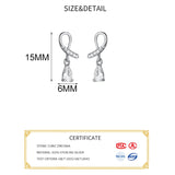 925 Silver Zircon Water Drop Stud Earrings Women Party Jewelry Gift