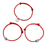 925 Sterling Silver Zodiac Tiger Red Rope Animal Charm Bracelet Women Jewelry