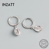 925 Sterling Silver Shell Hoop Earrings Hiphop Fine Jewelry 18k