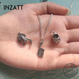 925 Sterling Thai Silver Animal Zircon Charms for DIY Punk Accessories