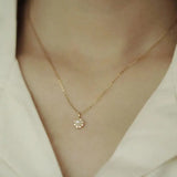 S925 Sterling Silver Zircon Pearl Choker Necklace 18K Chain