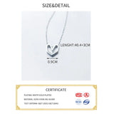 925 Sterling Silver Heart Choker Pendant Necklace Rose Jewelry