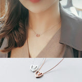 925 Sterling Silver Heart Choker Pendant Necklace Rose Jewelry