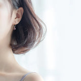 925 Silver Round Strawberry Quartz Drop Earrings For Women