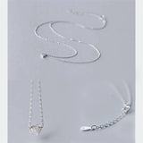 Frosted Heart Pendant Necklace 925 Sterling Silver for Women