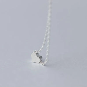 Frosted Heart Pendant Necklace 925 Sterling Silver for Women