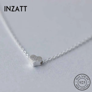Frosted Heart Pendant Necklace 925 Sterling Silver for Women