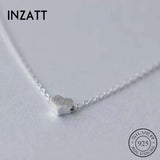 Frosted Heart Pendant Necklace 925 Sterling Silver for Women
