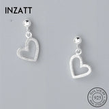 925 Silver Snow Heart Drop Earrings for Women