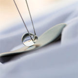 Water Drop Choker Pendant Necklace 925 Sterling Silver Jewelry