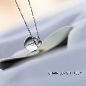 Water Drop Choker Pendant Necklace 925 Sterling Silver Jewelry