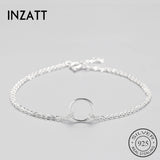 925 Silver Circle Bracelet Geometric Chain Fine Jewelry