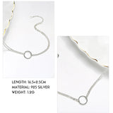925 Silver Circle Bracelet Geometric Chain Fine Jewelry