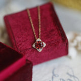 925 Sterling Silver Red Zircon Choker Necklace for Women