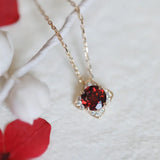 925 Sterling Silver Red Zircon Choker Necklace for Women