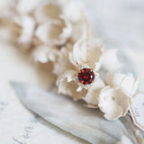 925 Sterling Silver Red Zircon Choker Necklace for Women