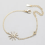 925 Silver Sun Flower Bracelet Women Summer Chain Jewelry