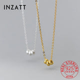 925 Silver 18k Choker Necklace Three Bead Women Jewelry