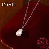 925 Silver Water Drop Pearl Choker Necklace Women Classic Fine Jewelry