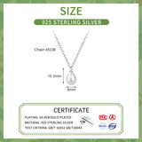 925 Silver Water Drop Pearl Choker Necklace Women Classic Fine Jewelry